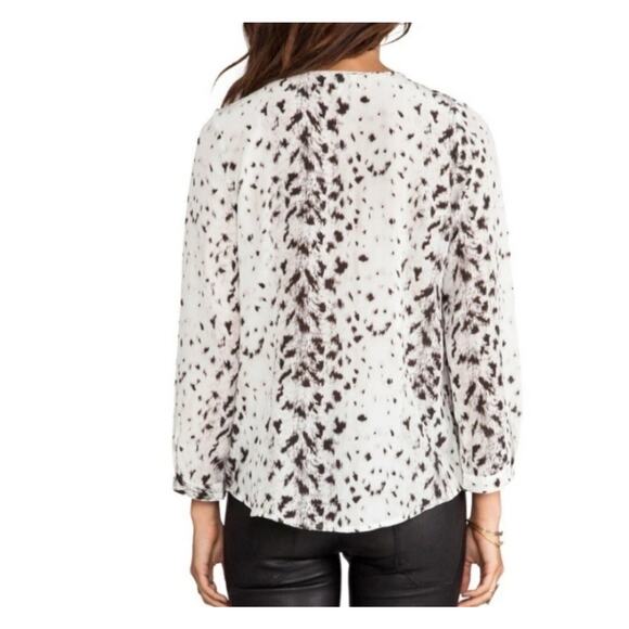 Joie Black and White Patterned Animal Blouse Small - Picture 2 of 8